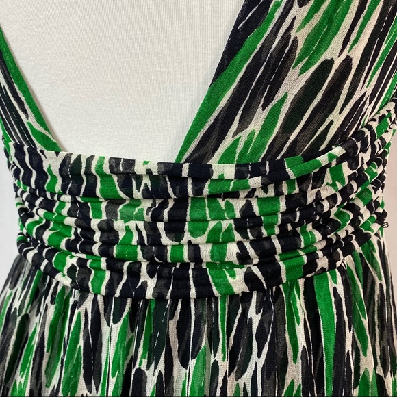 DVF Green Black White Celosa Anthropod Print Dress - Picture 7 of 9